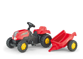 01 212 1 Rolly Kid Tractor & Trailer - Red