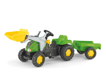 02 313 4 Rolly Kid Tractor & Frontloader & Trailer - green