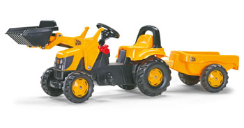 02 383 7 Rolly Kid JCB Tractor with Frontloader & Trailer