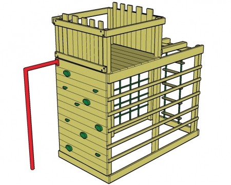 Monkey Climber with Fort Top plus overhead monkey bar and firepole