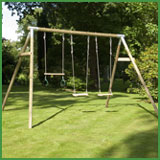 TP803 Round Wood Triple Swing Frame