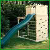 Base Climber with fort top, super slide, monkey bar and firepole