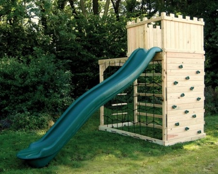 Monkey Climber with fort top plus super slide, overhead monkey bar and firepole